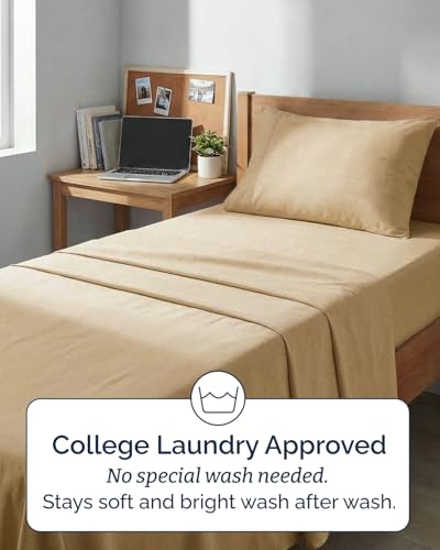 Twin XL 3 Piece Sheet Set (37 - Heathered Tan / Twin XL)