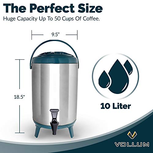 Stainless Steel Insulated Beverage Dispenser (12 Liter / Teal)