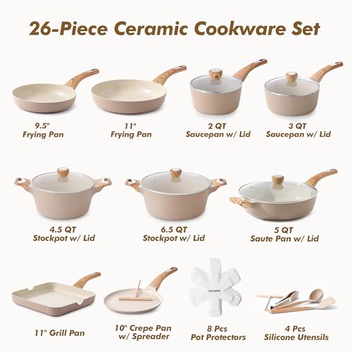 Ceramic Cookware Sets (Ceramic Taupe)