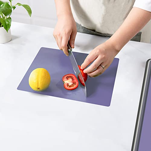 Small Flexible Plastic Cutting Boards for Kitchen Set of 5 (Multi Grey - Small - 5)