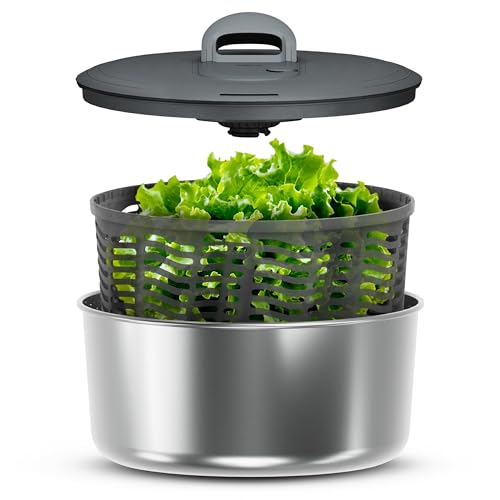 Easy Spin Salad Spinner (Stainless Steel / Large)