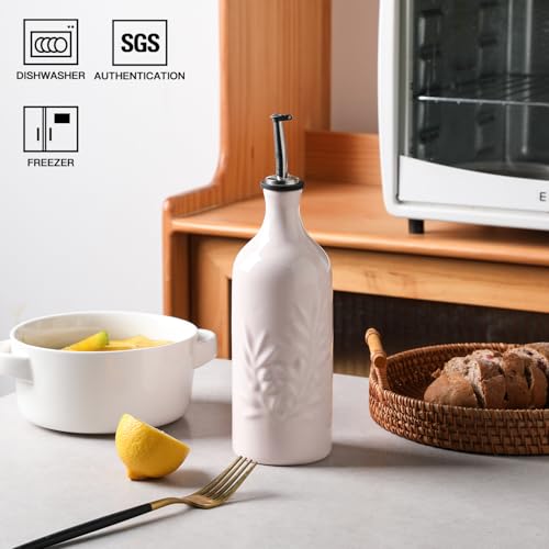 Sweejar Ceramic Olive Oil Dispenser Bottle (Rose Quartz / 20 oz, Set of 1)