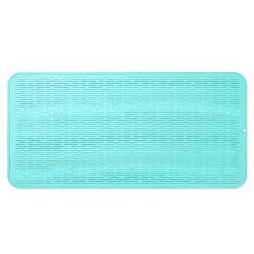 Silicone Dish Drying Mat for Multiple Usage (Mint / 36"L x 18"W)