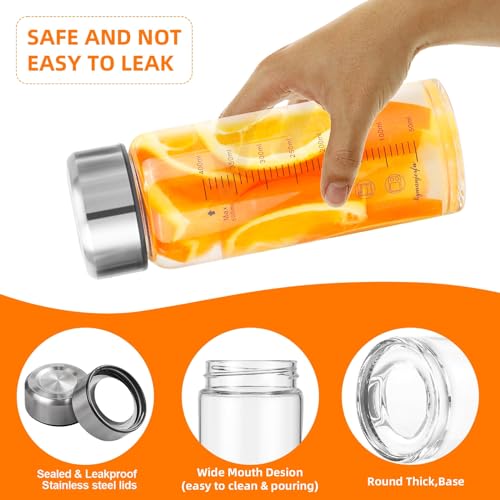 Glass Juice Bottles 4 Pack 16 oz (4-Pack / 16 oz/500 ml)