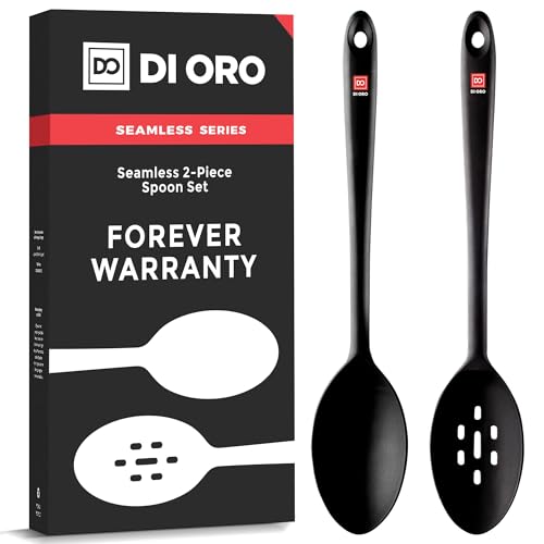 DI ORO Silicone Cooking Spoons (Black)