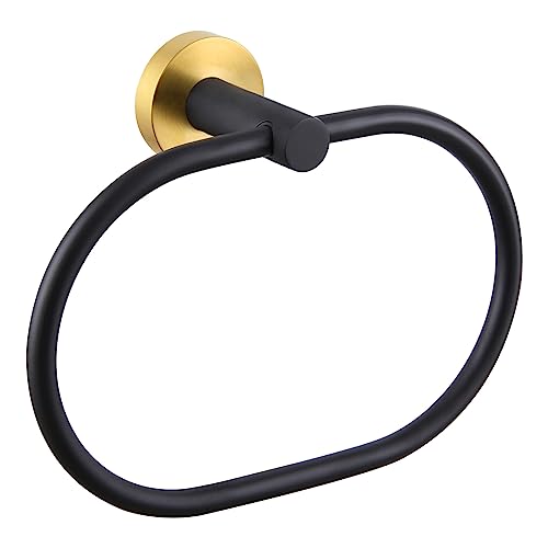 Towel Ring Gold and Black (Oval - Black & Gold)