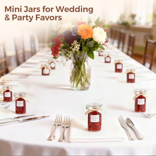 Small Glass Spice Jars with Airtight Lids 4 oz 6 Pack with Labels (4 fl oz x 6)