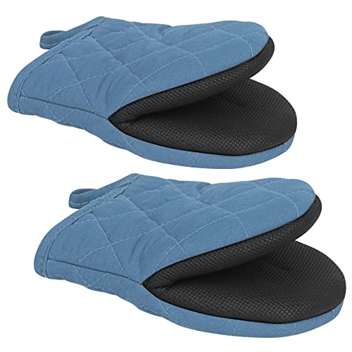 1 Pair Short Oven Mitts (Bule)