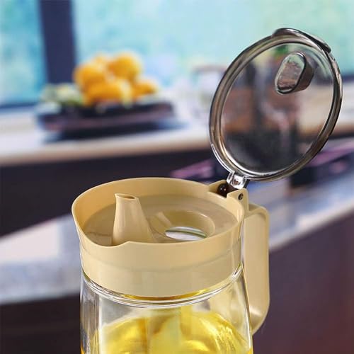 Olive Oil Vinegar Syrups Bottle Dispenser Cruet (Beige-550ml)