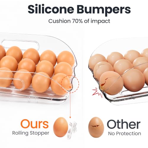 54 Egg Holder for Fridge with Silicone Bumpers