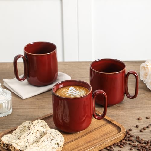 Ceramic Coffee Mug Set (Cherry Red)