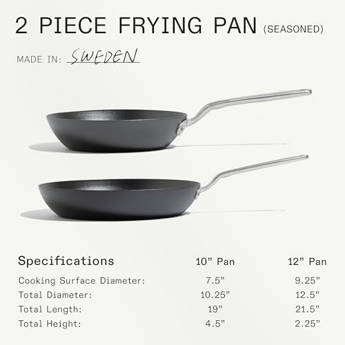Cookware 2 Piece (2 Piece Set 10",12" Carbon Steel Pan)