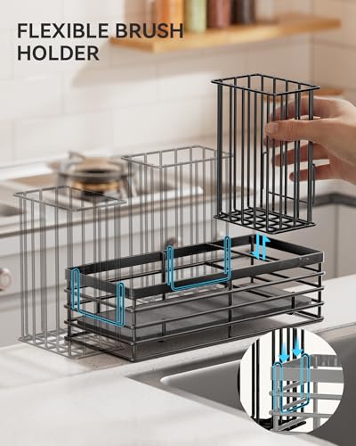 Sponge Holder for Kitchen Sink (Metallic Black / Medium)