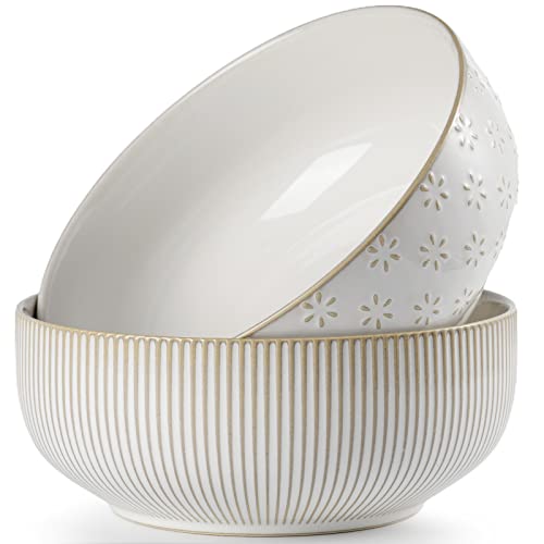 Large Serving Bowls (Embossed Stripes & Stars / 8")