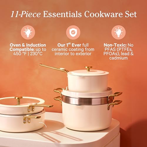 Essentials Cookware Set (Cream / 11 piece)