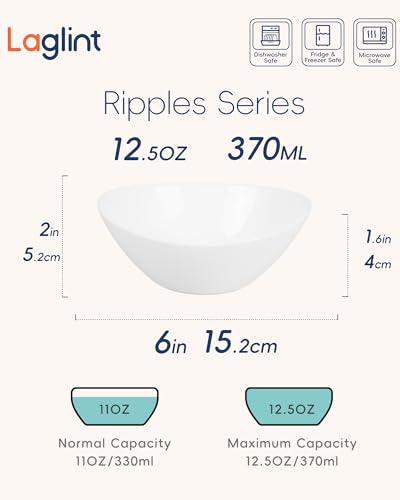 12 OZ Ice Cream Bowl Set of 6 (Angel White / 12 OZ - Ice Cream Bowls)