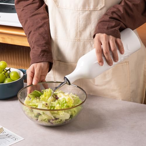 Sweejar Large Ceramic Olive Oil Dispenser Bottle (White / 24 oz, Set of 1)