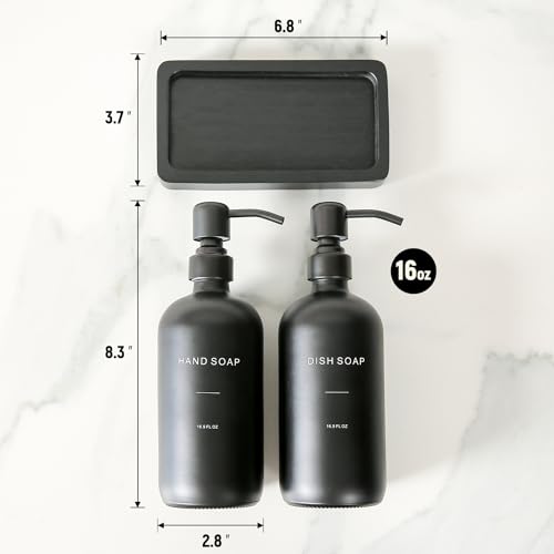 Matte Black Soap Dispenser Set (Black Bottle & Black Pump)