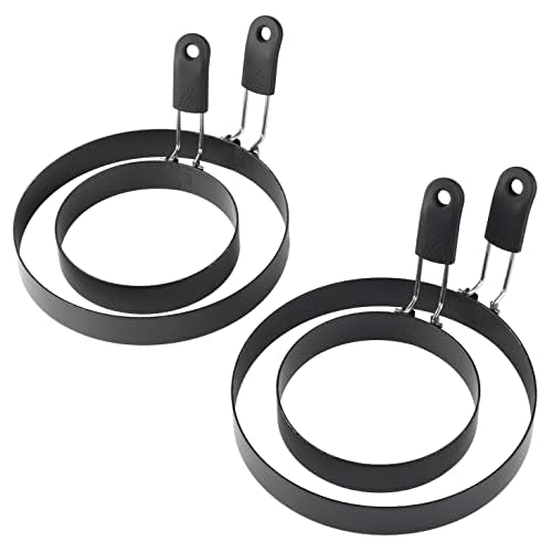 Egg Rings 2 Pack Large 6 Inch Pancake Mold 2 Pack 3.5 Inch Stainless Steel Nonstick Egg Ring