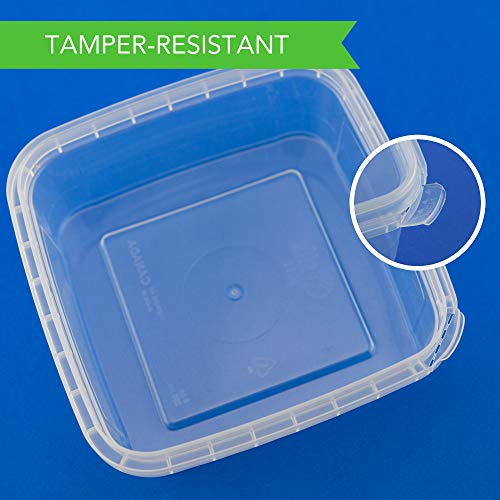 32 oz 20 Pack Square Clear Deli Containers with Lids Disposable BPA Free Square Plastic Food Storage Containers with Lids Airtight for Meal Prep Take Out Kitchen (32 oz)