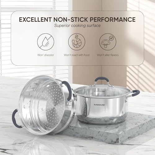 2 Tier Stainless Steel Steamer Pots