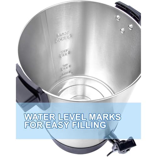 SR CP Commercial Grade Stainless Steel Percolate Coffee Maker Hot Water Urn for Catering (4.5L Metallic)