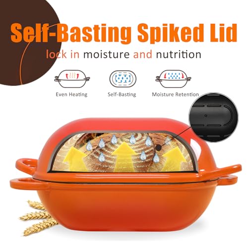 5 QT Enameled Cast Iron Sourdough Bread Oven (Orange / 5 QT)