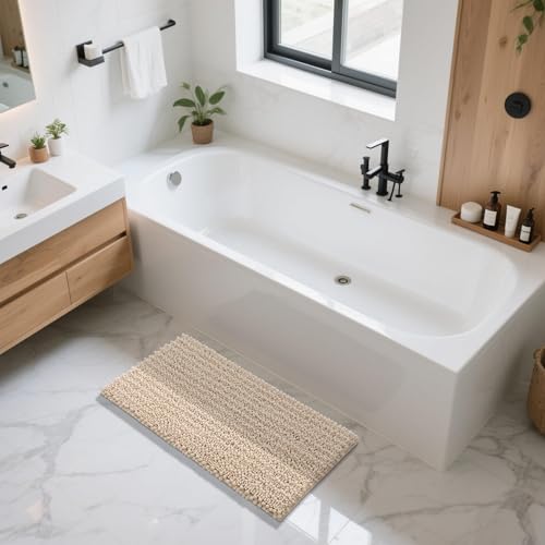 Long Bathroom Rugs Non Slip Washable 44x24 Inch
