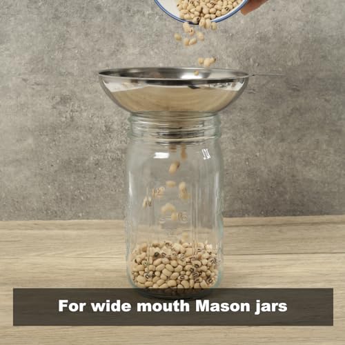 Canning Funnel with Stainless Steel Filter for Wide Mouth Mason Jars