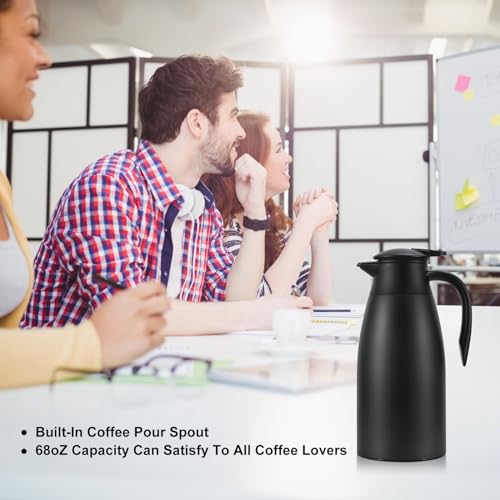 70 Oz Updated Insulated Stainless Steel Carafe (Red / 71 Ounces)