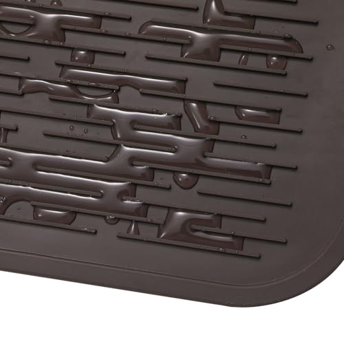 Silicone Dish Drying Mat for Multiple Usage (Coffee / 36"L x 18"W)