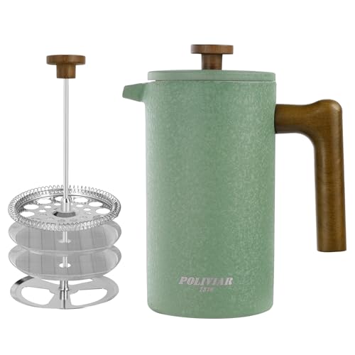 POLIVIAR French Press Coffee Maker (Crack Green)
