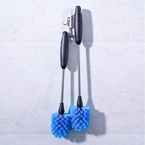 Stainless Steel Bottle Brush with Replaceable Head (Blue / 13-15 Inch (Pack of 2))