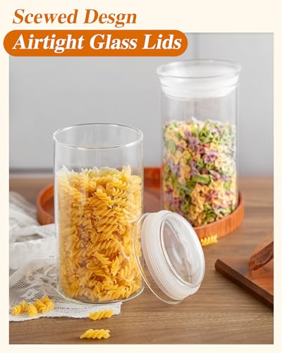 Glass Canisters with Airtight Lids (Clear / 9-50oz 2Pack)