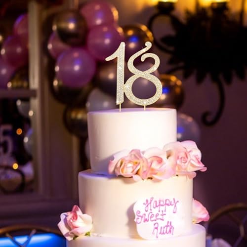 18th Birthday Decorations Cake Topper Gold Birthday Decorations for Women (18)