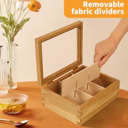 Wood Tea Bag Organizer (Carbonized / 6 Compartments)