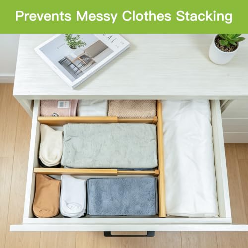 Bamboo Dresser Drawer Dividers (Natural / 3.2"H, Small)