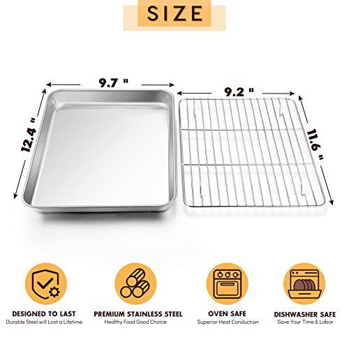 Stainless Steel Baking Sheet with Rack Set (12.4"x9.7")