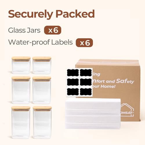 Glass Pantry Storage Containers (0.7 qt x 2 + 1.2 qt x 2 + 1.6 qt x 2)