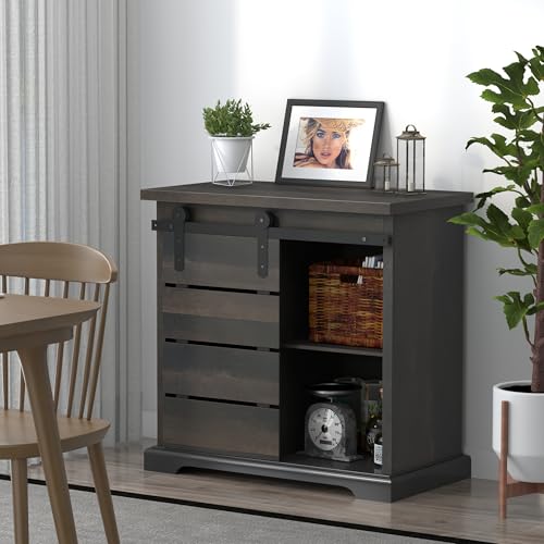 Sideboard Coffee Bar Cabinet (Brown)