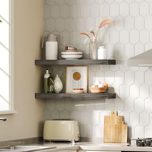 Floating Shelves for Wall (Charcoal Gray / 23.6 Inches)