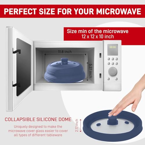 Microwave Splatter Cover Glass 11.8 Inch (BLUE DARK)