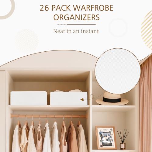 26 Pack Drawer Organizer for Clothes (26 PACK White)