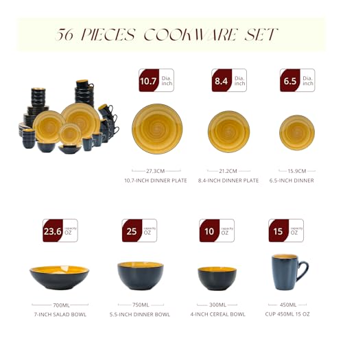Stoneware Sonoma 56pc Dinnerware Set (Yellow)