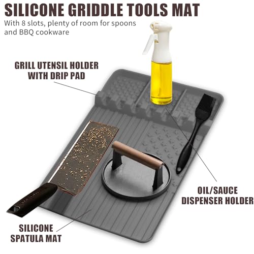 2 PCS Silicone Grill Mat Compatible with Blackstone (grey2pcs)