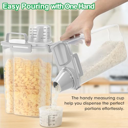 Rice Container 2 Pack 5 Lbs (Light Grey 3+3Qt)