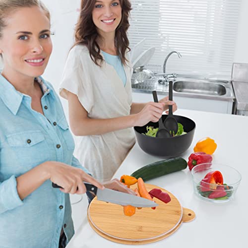 Black Salad Bowl with Lid 125oz (Black ring)