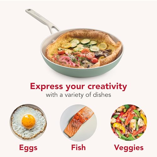Hard Anodized Ceramic Non Stick Frying Pans (Cardamom / 10 Inch)