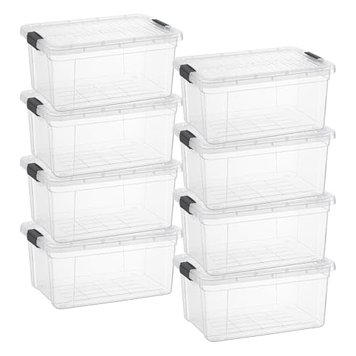 1.85 Quart Clear Plastic Storage Boxes with Lids (1.85 Quart)