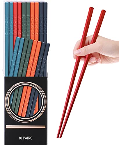 Fiberglass Reusable Chopsticks (Multi Cherry-10 Pairs)